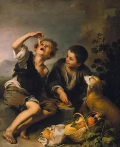 Children Eating a Pie Bartolome Esteban Murillo